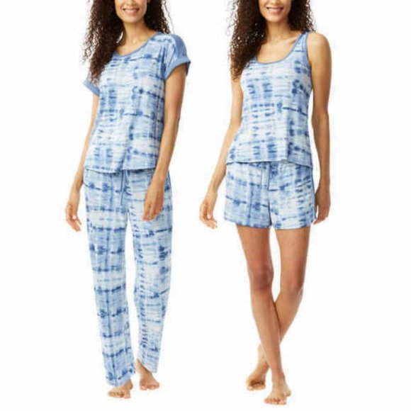 Lucky Brand Other - Lucky Brand Womens Pajamas Set 4 Piece Blue White